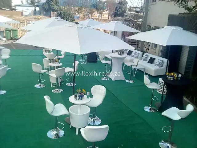 cocktail tables and bar chairs for hire