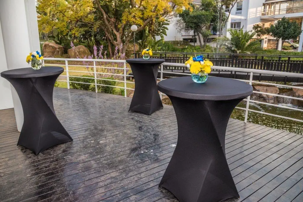 80cm black cocktail tables for hire